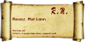 Reusz Mariann névjegykártya